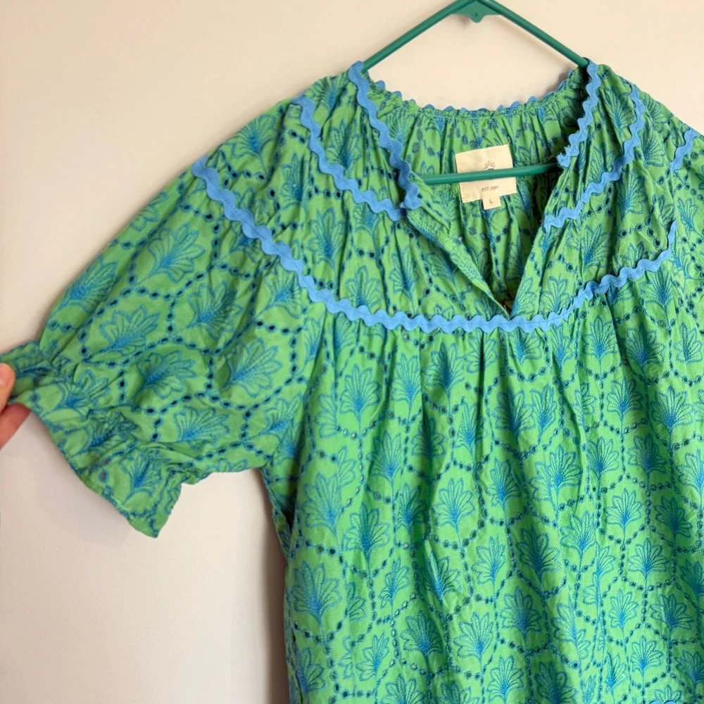 Umgee Emerald and Sky Mini Dress - Picture 6 of 10